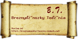 Breznyánszky Teónia névjegykártya